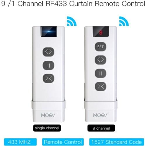 9 /1 Channel RF Roller Blinds Module Battery Powered Curtain Accessories Emitter RF433 Remote Control For WiFi Curtain Switch