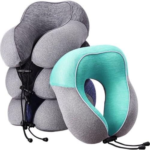 Soft U-Shaped Pillow Memory Foam Neck Pillow Travel Pillow Airplane Headrest