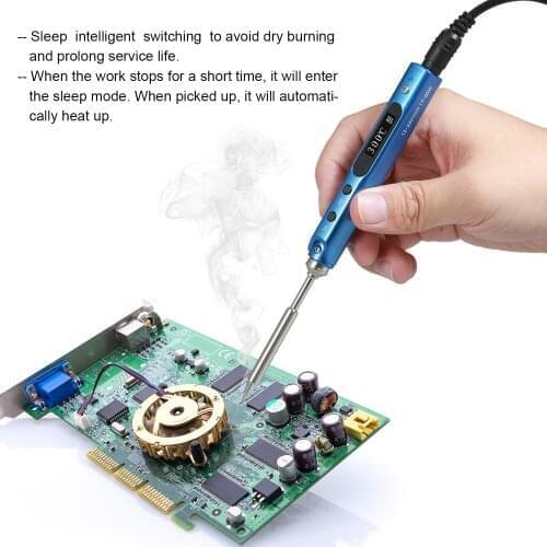 Digital Intelligent Soldering Iron Kit with OLED Electric Soldering Iron with 45W PD Power Adapter and 4 Iron Heads
