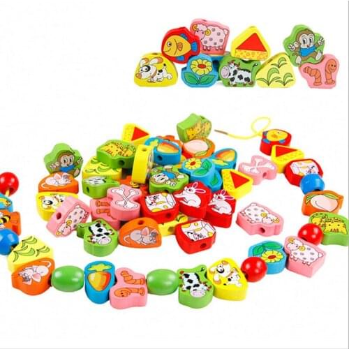 New High Quality Baby Colorful Large Beaded Learning Toy Children Early Education Cartoon Cute Toys
