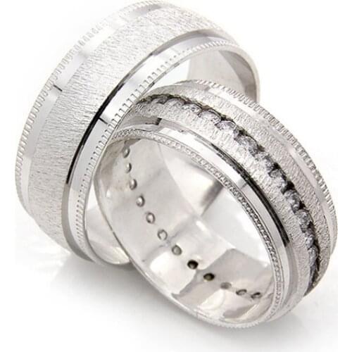 Couple Wedding Ring Sterling Silver 925 Woman And Man Luxury Jewelry Bands Fashion Engagement Anniversary Ancient Greek Model