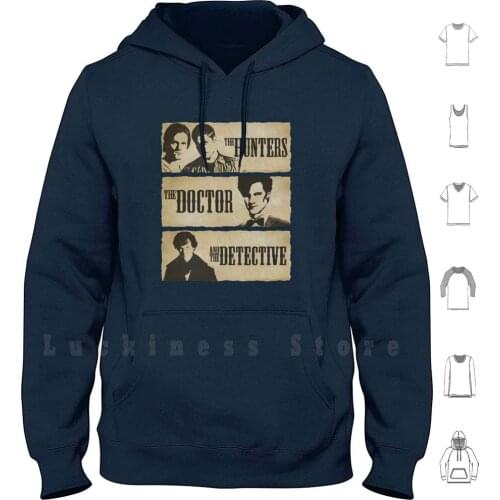 The Hunters , The And The Detective ( Matt Smith Version ) Hoodie Long Sleeve Supernatural Winchester Sam Winchester