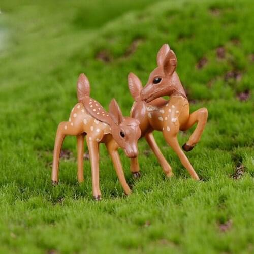 Deer Lovers Aniaml Miniatura Dollhouse Garden Home Bonsai Decoration Toy Miniature Mini Pvc Craft Ornaments Micro Decor DIY