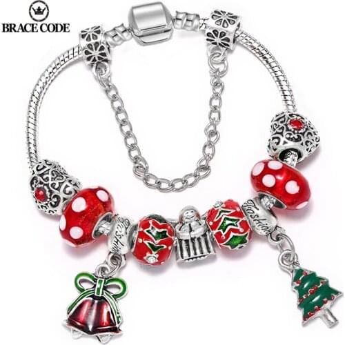 Original Red Glamorous Beaded Exotic Winter Christmas Theme Brand Bracelet Ladies Childrens Party High Jewelry Christmas Gift