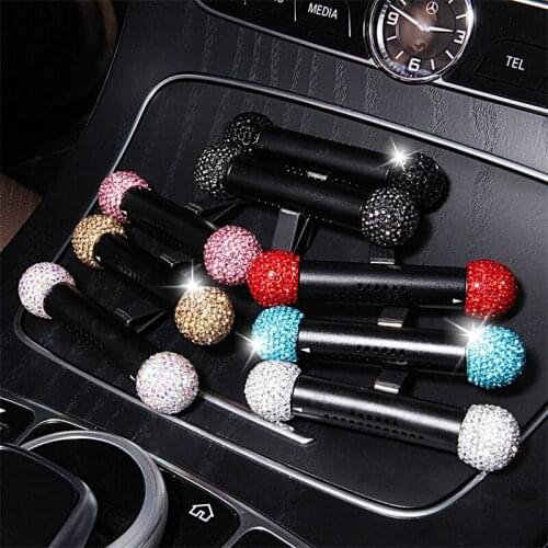 Colorful Rhinestones Fashion Car Aroma Diffuser Stick Creative Metal Diamond Car Air Outlet Clip Car Solid Aroma Air Freshner