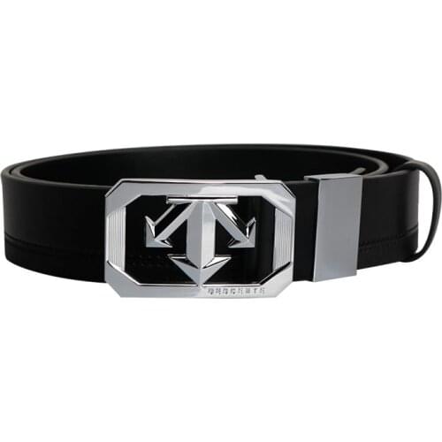 Mens Golf Belt Texture Alloy Buckle Sports Leisure Belt Fashion Stitching Design Length 120CM Cut Free Shipping