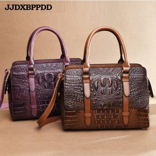 Retro Alligator Bags Women Crocodile Pattern Handbag Capacity Casual Crocodile Shoulder Messenger Bags Ladies PU Purse