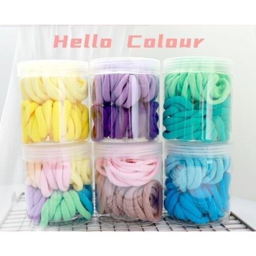 Girls 4CM Colorful Nylon Elastic Hair Bands Set Ponytail Hair Accessories Holder Rubber Bands Scrunchie hair bands