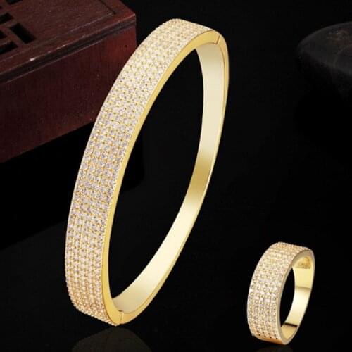 Luxury Brand Wedding zircon Bracelet Women bridal cuff copper Bangles Pulseira Mujer Womens Love Bangles Anel Aneis