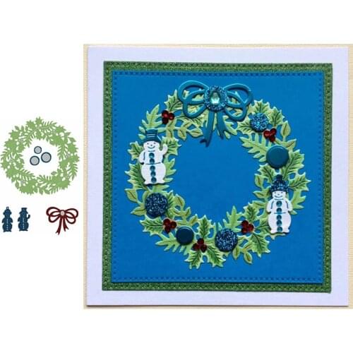 Christmas Wreath Decorative Crafts Embossing Die Cuts Delicate Festive Wreath Metal Cutting Dies New 2020 Diy Scrapbooking Album