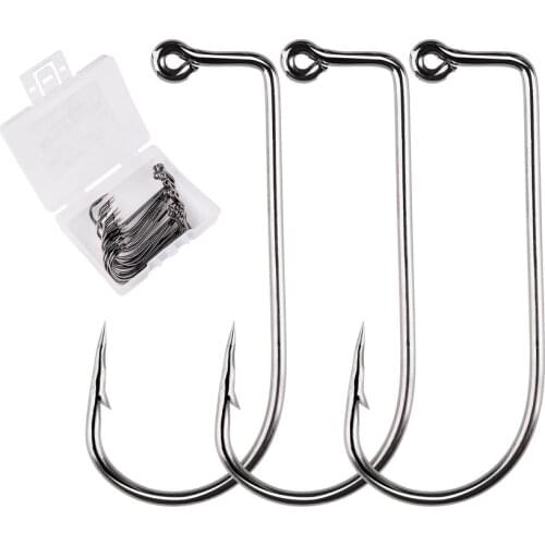 20pcs/box 90 Degree Jig Fly Tying Strong Wire Saltwater Freshwater Fish Hook Aberdeen Jigs Fishing Hooks Size 6 4 2 1 1/0-5/0