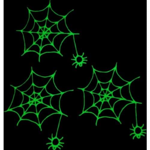 Patches Noctilucent Spider Webs Stickers for Clothes Thermal Transfer Printing Pattern Decoration Fashion Style Luminous Patch