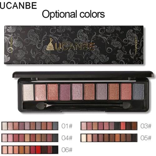 UCANBE Fashion Eyeshadow Palette 10Colors Matte Glitter Eye Shadow Palette Easy To Wear Women Cosmetic