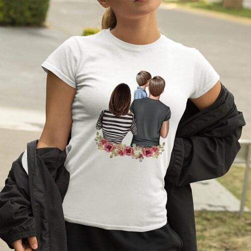 Cozy Family Happy Fashion T-shirt Women High Quality U.S Style Thort Sleeve Top Tee Female Series Creative Vetement Футболка