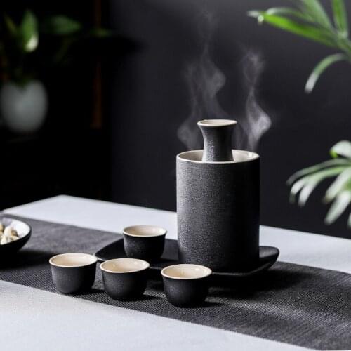 Japanese style wine heater, wine pot, household ceramic, wine set, spirits, yellow wine, Baijiu, antique, hot pot