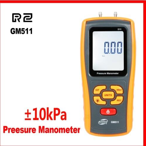 RZ High-precision Digital Pressure Gauge Micro-Pressure Gauge Differential Pressure Meter Portable Air Pressure Gauge GM511