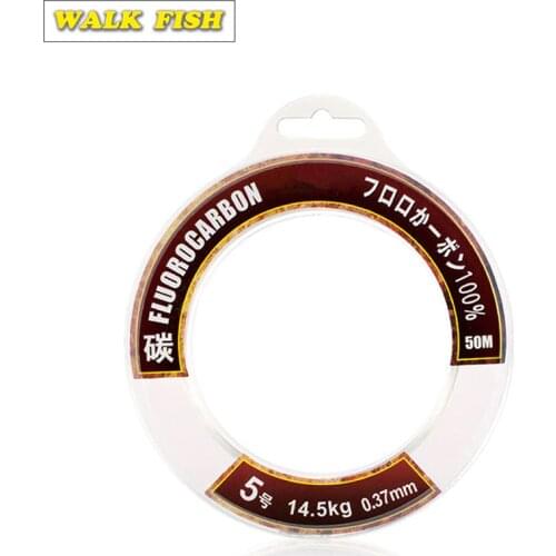 Walk Fish Super Strong 50M 100M 100% True Fluorocarbon Fishing Line Carbon Monofilament Leader Carbon Fiber Fly Fishing Cord