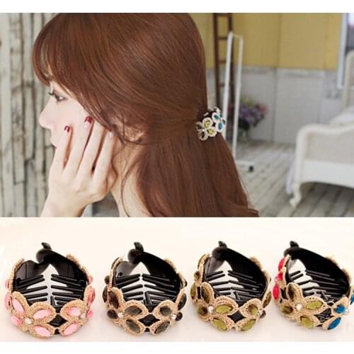 Korean Sweet Fabric Bow Hair Claw Elegant Women Solid Cloth Ties Banana Hair Crab Clips Ponytail Hold Girl Hair Accessories