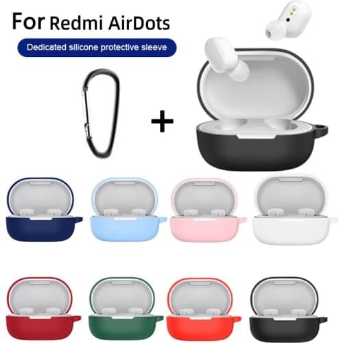 Earphone Protective Cover For Xiaomi Redmi Airdots TWS Headphone Case Waterproof Silicone Cover With Hook For Airdots 3