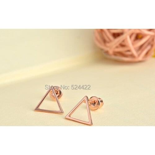 Shuangshuo Hollow Triangle Pattern Stud Earring for Women Tiny Triangle Vintage Stud Earrings 2017 brincos para as mulheres