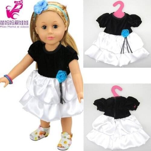 1 piece girl doll black evening dress for 18" 45CM girl doll alexander doll crown dress