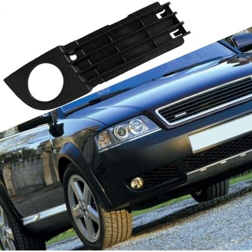 2 Pcs Black Fog Lamp Grille Car Front Fog Light Grille Cover Trim 4B0807681T 4B0807682T For Audi A6 C5 03-05