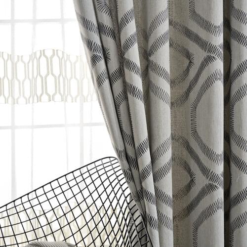 2021 Modern Simple Cotton and Linen Jacquard Curtain Fabric Spot High Quality Curtain Curtains for Living Dining Room Bedroom