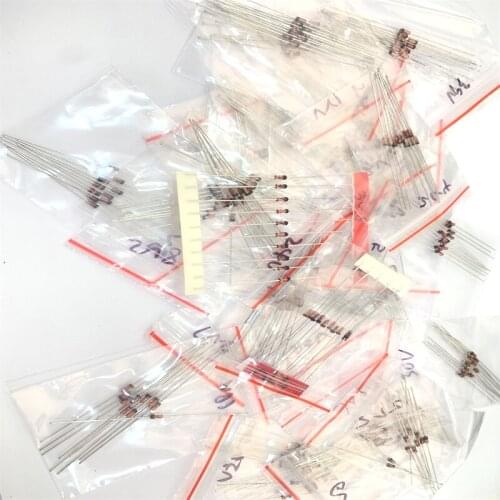 300pcs Assorted Zener Diodes Assortment Kit 30 Values (2V~39V) 1/2W 0.5W