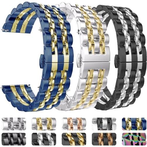 20/22mm Stainless Steel Metal Strap for Garmin Venu/Move 3/HR /Vivoactive 3 4 /Forerunner245 645 Watch Bracelet Band Watchband