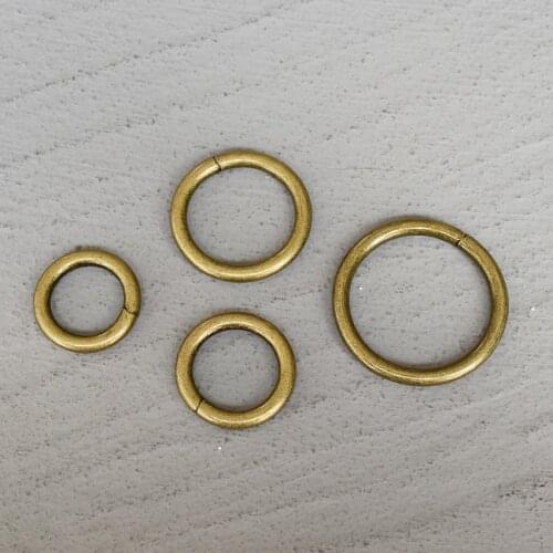 20 Pcs 15/20/25/30mm Bronze O Ring Metal Buckle for Handbag Strap Dog Webbing Snap Clasps Purse Bag Handle Connector DIY Leather