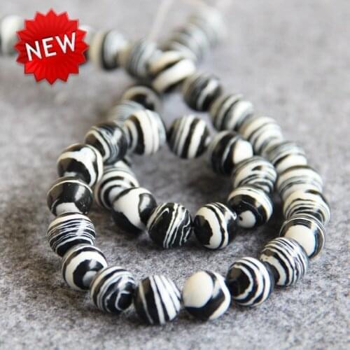 2021 New For Necklace&Bracelet 10mm Zebra Turkey Stone Stripe DIY Beads Loose Howlite Beads 15inch Fashion Jewelry Making Design