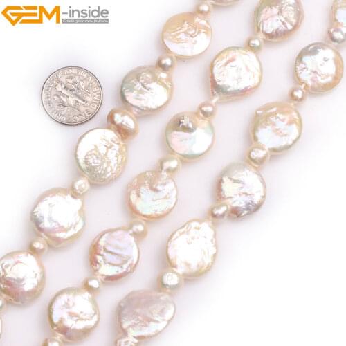 Gem-inside Natural White Tortoise Animal Shape Nuclear Edison Pearls Beads for Jewelry Making 15incheds 15x20mm DIY Jewellery