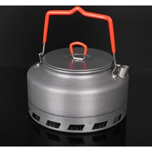 Aluminum Alloy Pot Portable Ultralight Outdoor Camping Tableware Hiking Collector Heat Ring Water Kettle Teapot Coffee Pot
