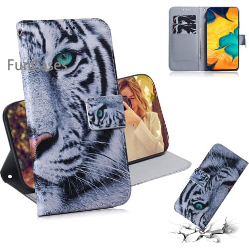 Tiger Grid Cases For phone case Samsung A90 sFor Samsung capa A10 A20 A30 A40 A50 A60 A70 A80 Flip Wallet Case Book Case