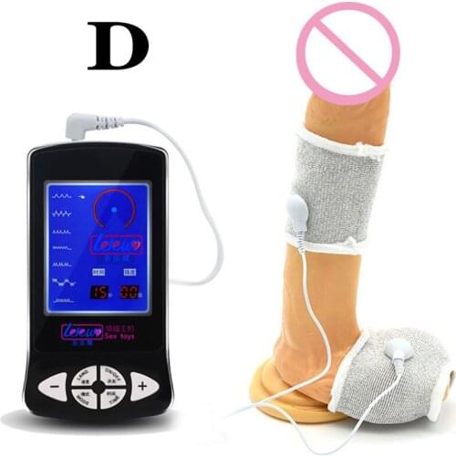 Electro Shock Penis Stimulator Scrotum Bonage Cock Ring Sleeve Pulse Electric Stimulation Sex Toys For Men Penis Sleeve Ring