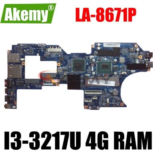 FRU 04X0722 QIPA1 LA-8671P For Lenovo Thinkpad S230U S230 Notebook Motherboard With SR0N9 I3-3217U 4G RAM 100% fully tested