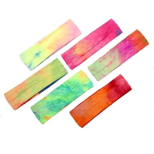 Geebro Muliticolor Tie Dye Cotton Women Summer Style Headbands Bohemian Girl Cross Turban Bandage Bandanas Hairbands Hairdress