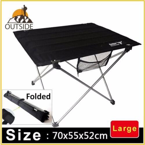 Quality Outdoor Foldable Large Size Table 75x55x52cm Aluminium Alloy Picnic Camping Tool Desk Table Roll Up DurableLightweight