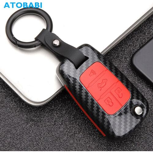 Carbon Car Key Case For Chevrolet Cruze Traverse Spark Sonic Malibu Impala Equinox Camaro Keychain Bag Remote Fob Protect Cover