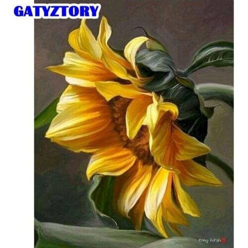 GATYZTORY Sunflower Picture By Numbers HandPainted Diy Gift For Kids Beginner Oil Painting Home Living Room Decor Art Unique Gif