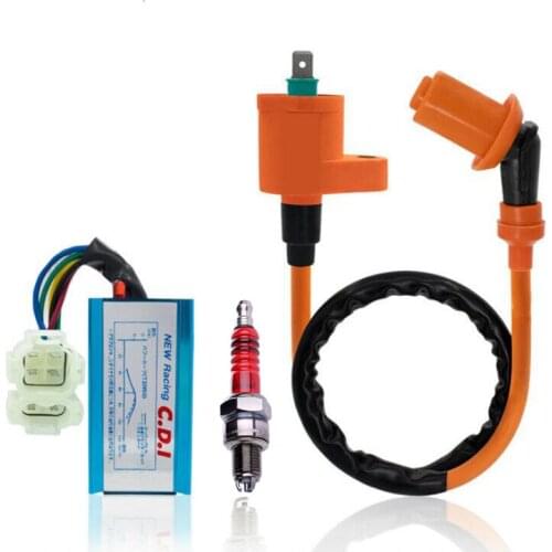 6Pin Motorcycle Racing Performance CDI Ignition Coil Spark Plug For Gy6 150cc 125cc 50cc WEQ Ignition Motorbike Spark Plug