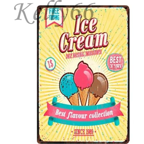 [ Kelly66 ] ICE CREAM Metal Sign Tin Poster Home Decor Bar Wall Art Painting 20*30 CM Size y-1523