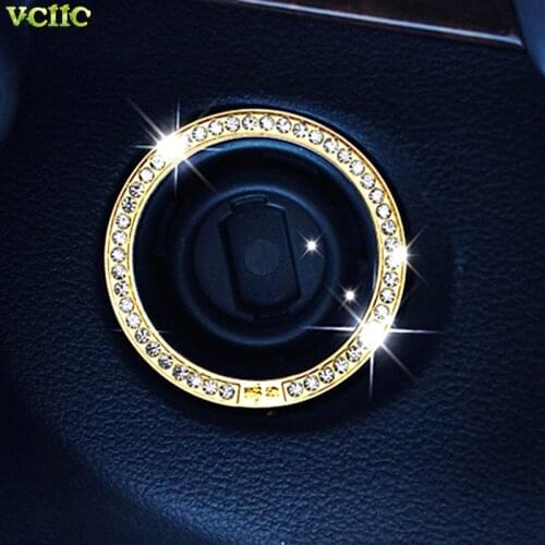 Crystal Car Engine Start Stop Ignition Key Ring For Mercedes Benz W203 W210 W211 AMG W204 C E S CLS CLK CLA SLK A200 A180 A260