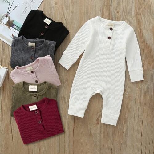 HITOMAGIC Newborn Baby Clothes Rompers Kids Baby Girl Jumpsuit Boy Clothing Ribbed Spring Winter Outfit Autumn Soft Boys
