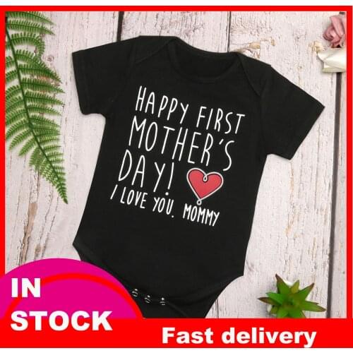 Printing Rompers Bodysuit For Newborns Happy First Mathers Day I Love You Newborn Baby Bodys Childrens Romper Боди