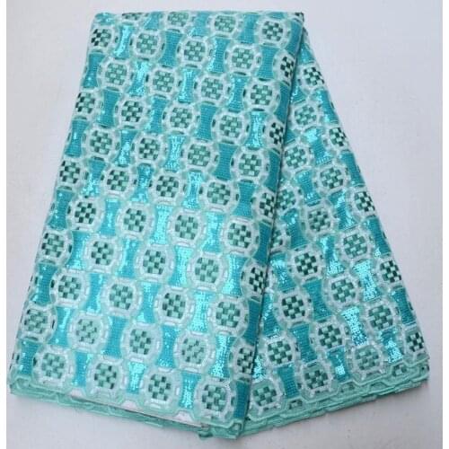 Beautiful heart design handcut African organze lace fabric with lots of shining sequins embroidery for party dress HNB512