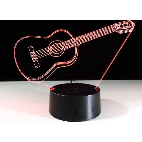 Creative Guitar Shape LED Night Light Children 3D Luminaria Lamp USB Touch Sensor LED Light Bedroom Office Decoration Drop Ship