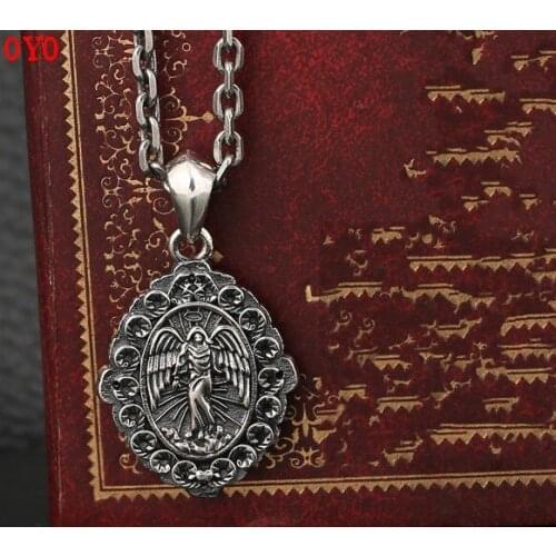 2021 new S925 sterling silver vintage Thai silver Santa Maria pendant