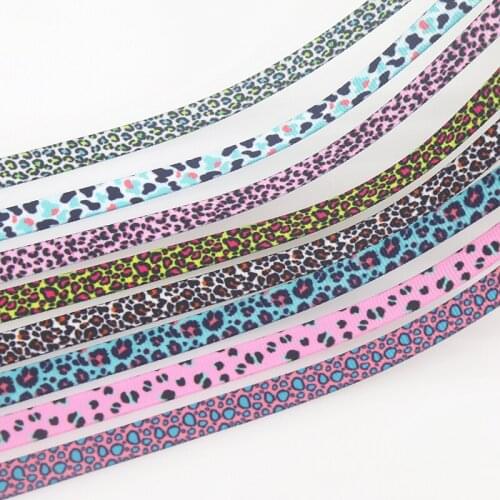 DHK 3/8'' 5yards Leopard Panther printed grosgrain ribbon Accessory hairbow headwear DIY decoration 9mm C1869