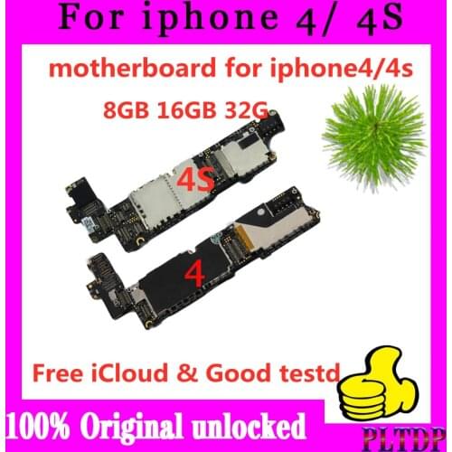 Motherboard for iphone 4 /4s 8GB 16GB 32GB 100% Original unlocked mainboard for iphone 4S/4 with Full Chips logic board